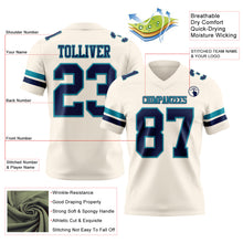 Charger l&#39;image dans la galerie, Custom Cream Navy-Teal Authentic Football Jersey

