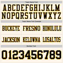 Load image into Gallery viewer, Custom Cream Black-Gold Authentic Football Jersey
