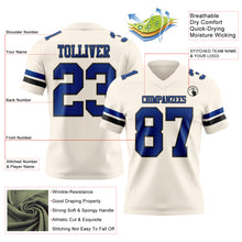 Загрузить изображение в средство просмотра галереи, Custom Cream Royal-Black Authentic Football Jersey
