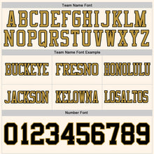 Load image into Gallery viewer, Custom Cream Black-Old Gold Authentic Football Jersey
