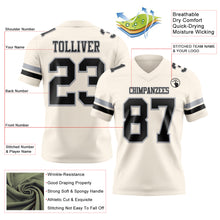 Charger l&#39;image dans la galerie, Custom Cream Black-Gray Authentic Football Jersey
