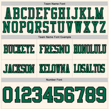 Load image into Gallery viewer, Custom Cream Kelly Green-Black Authentic Football Jersey
