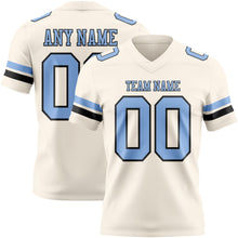 Load image into Gallery viewer, Custom Cream Light Blue-Black Authentic Football Jersey
