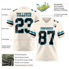 Load image into Gallery viewer, Custom Cream Black-Panther Blue Authentic Football Jersey
