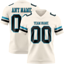 Load image into Gallery viewer, Custom Cream Black-Panther Blue Authentic Football Jersey
