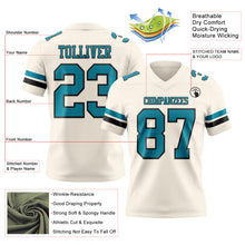 Load image into Gallery viewer, Custom Cream Teal-Black Authentic Football Jersey
