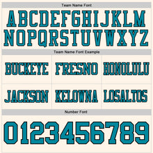 Load image into Gallery viewer, Custom Cream Teal-Black Authentic Football Jersey

