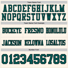 Load image into Gallery viewer, Custom Cream Midnight Green-Black Authentic Football Jersey
