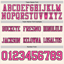 Load image into Gallery viewer, Custom Cream Pink-Black Authentic Football Jersey
