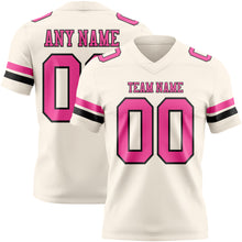 Load image into Gallery viewer, Custom Cream Pink-Black Authentic Football Jersey
