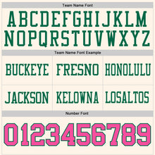 Load image into Gallery viewer, Custom Cream Pink-Kelly Green Authentic Football Jersey
