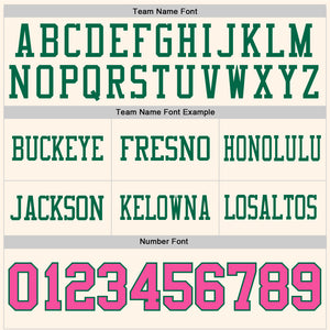 Custom Cream Pink-Kelly Green Authentic Football Jersey