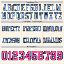 Load image into Gallery viewer, Custom Cream Pink Black-Light Blue Authentic Football Jersey
