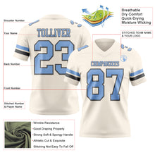 Load image into Gallery viewer, Custom Cream Light Blue-Steel Gray Authentic Football Jersey
