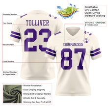 Load image into Gallery viewer, Custom Cream Purple Authentic Football Jersey
