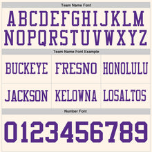 Load image into Gallery viewer, Custom Cream Purple Authentic Football Jersey
