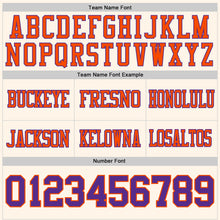 Load image into Gallery viewer, Custom Cream Purple-Orange Authentic Football Jersey
