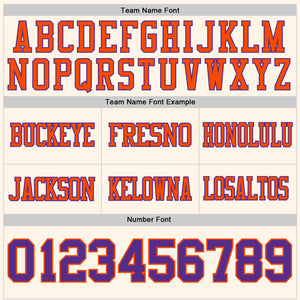 Custom Cream Purple-Orange Authentic Football Jersey