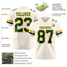 Charger l&#39;image dans la galerie, Custom Cream Green-Gold Authentic Football Jersey

