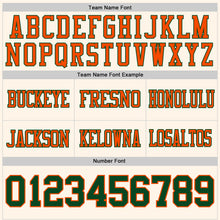 Load image into Gallery viewer, Custom Cream Green-Orange Authentic Football Jersey
