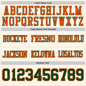 Custom Cream Green-Orange Authentic Football Jersey