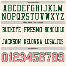 Load image into Gallery viewer, Custom Cream Medium Pink-Green Authentic Football Jersey

