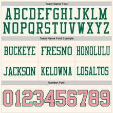 Load image into Gallery viewer, Custom Cream Medium Pink-Kelly Green Authentic Football Jersey
