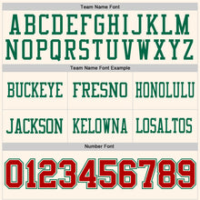 Load image into Gallery viewer, Custom Cream Red-Kelly Green Authentic Football Jersey
