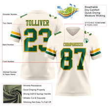 Load image into Gallery viewer, Custom Cream Kelly Green-Gold Authentic Football Jersey
