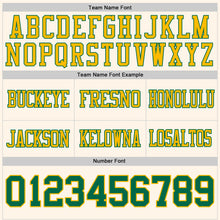Load image into Gallery viewer, Custom Cream Kelly Green-Gold Authentic Football Jersey
