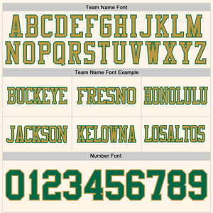 Custom Cream Kelly Green-Old Gold Authentic Football Jersey