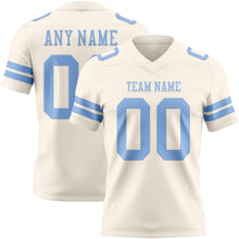 Load image into Gallery viewer, Custom Cream Light Blue Authentic Football Jersey

