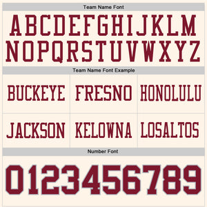 Custom Cream Crimson-Gray Authentic Football Jersey