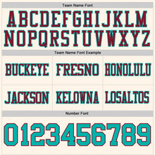 Load image into Gallery viewer, Custom Cream Aqua-Crimson Authentic Football Jersey

