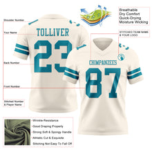 Load image into Gallery viewer, Custom Cream Teal Authentic Football Jersey
