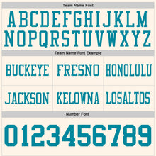 Load image into Gallery viewer, Custom Cream Teal Authentic Football Jersey
