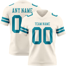 Load image into Gallery viewer, Custom Cream Teal Authentic Football Jersey
