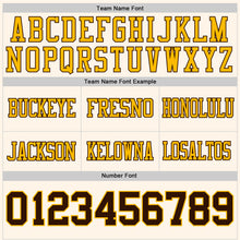 Load image into Gallery viewer, Custom Cream Brown-Gold Authentic Football Jersey

