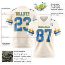 Load image into Gallery viewer, Custom Cream Powder Blue-Gold Authentic Football Jersey
