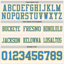 Load image into Gallery viewer, Custom Cream Powder Blue-Gold Authentic Football Jersey
