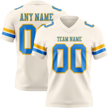 Load image into Gallery viewer, Custom Cream Powder Blue-Gold Authentic Football Jersey

