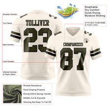 Load image into Gallery viewer, Custom Cream Olive-Black Authentic Football Jersey
