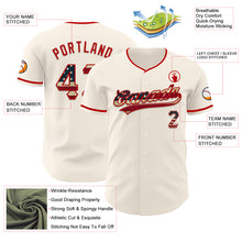 Load image into Gallery viewer, Custom Cream Vintage USA Flag-Red Authentic Baseball Jersey
