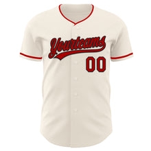 Load image into Gallery viewer, Custom Cream Red-Black Authentic Baseball Jersey
