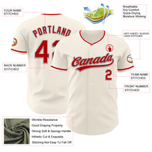Load image into Gallery viewer, Custom Cream Red-Gray Authentic Baseball Jersey
