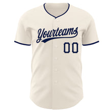 Load image into Gallery viewer, Custom Cream Navy Authentic Baseball Jersey
