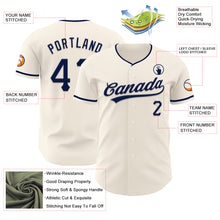 Load image into Gallery viewer, Custom Cream Navy Authentic Baseball Jersey
