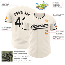 Laden Sie das Bild in den Galerie-Viewer, Custom Cream Black-Bay Orange Authentic Baseball Jersey
