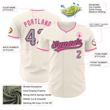 Charger l'image dans la galerie, Custom Cream Gray Black-Pink Authentic Baseball Jersey
