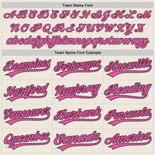 Charger l'image dans la galerie, Custom Cream Gray Black-Pink Authentic Baseball Jersey
